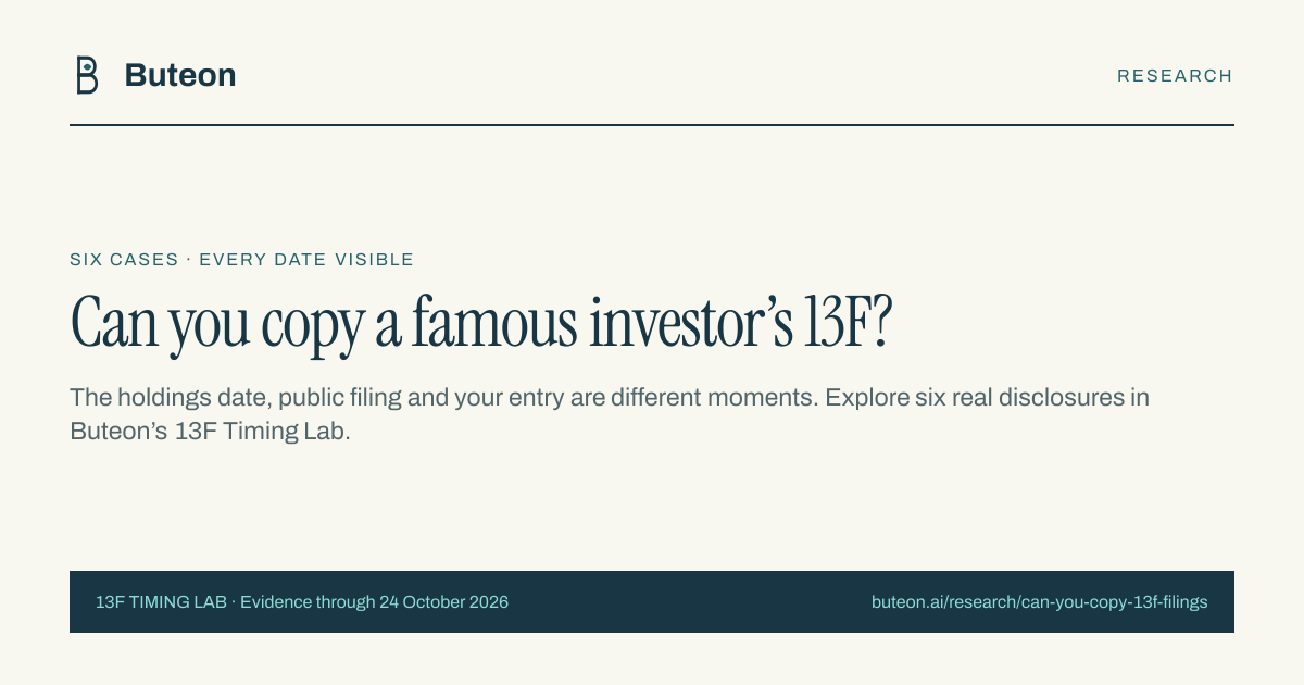 Can You Copy 13F Filings? Timing Matters | Buteon